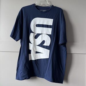 Nike USA Shirt Mens XL Navy Blue Graphic Swoosh Flag Short Sleeve T-Shirt‎ Tee